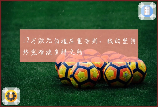 12万欧元打造庄重告别，我的坚持终究难换多特之约